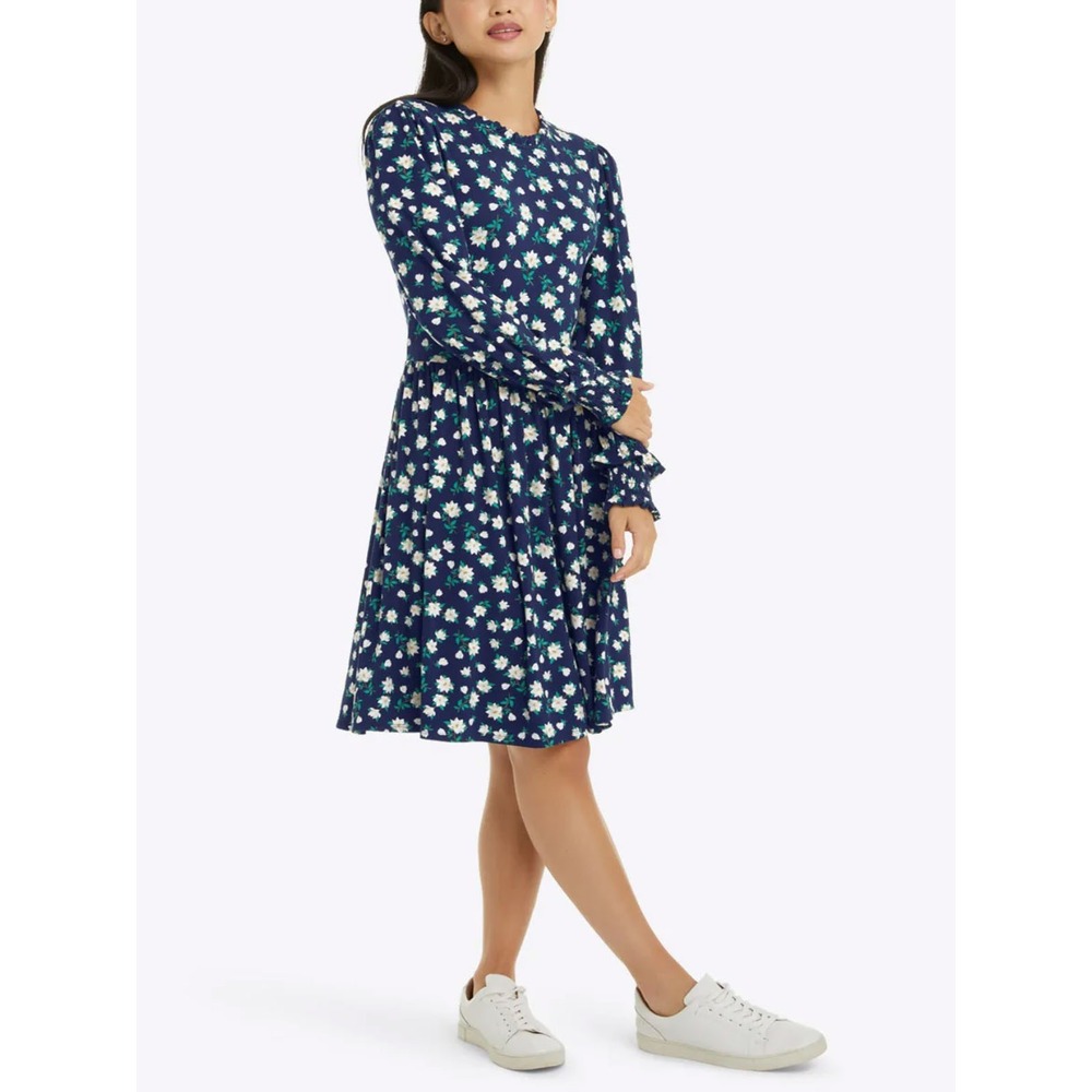 NEW Draper James Kitty Dress in Magnolia Nassau Navy Floral Southern Chic XL